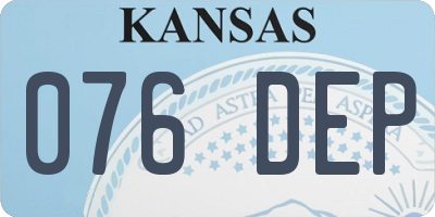 KS license plate 076DEP