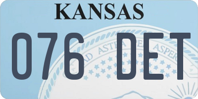 KS license plate 076DET