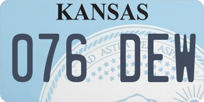 KS license plate 076DEW