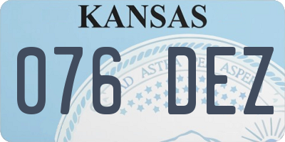 KS license plate 076DEZ