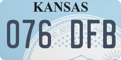 KS license plate 076DFB