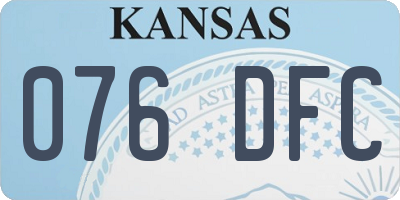 KS license plate 076DFC