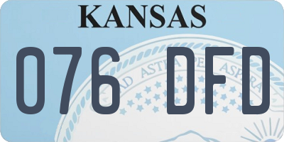 KS license plate 076DFD