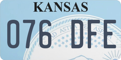 KS license plate 076DFE