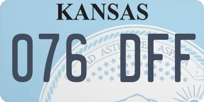 KS license plate 076DFF