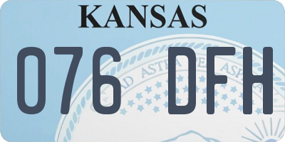 KS license plate 076DFH
