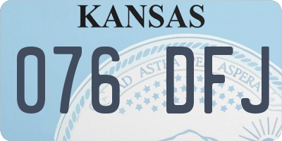 KS license plate 076DFJ