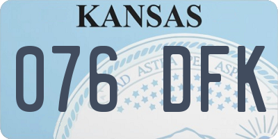 KS license plate 076DFK