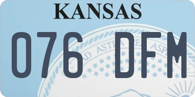 KS license plate 076DFM