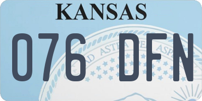 KS license plate 076DFN