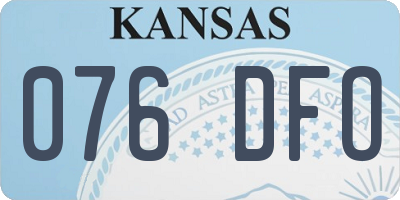 KS license plate 076DFO