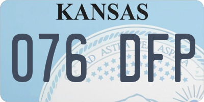 KS license plate 076DFP