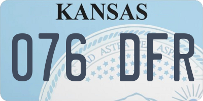 KS license plate 076DFR