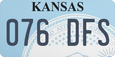 KS license plate 076DFS