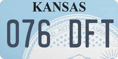 KS license plate 076DFT