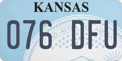 KS license plate 076DFU