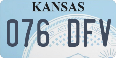 KS license plate 076DFV