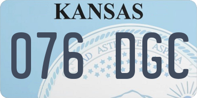KS license plate 076DGC