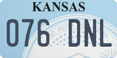KS license plate 076DNL