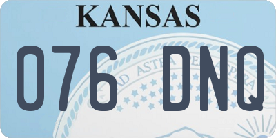 KS license plate 076DNQ