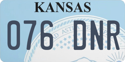 KS license plate 076DNR