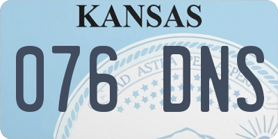 KS license plate 076DNS