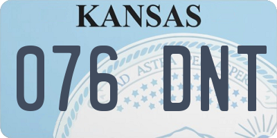 KS license plate 076DNT