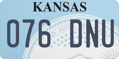 KS license plate 076DNU