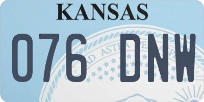 KS license plate 076DNW