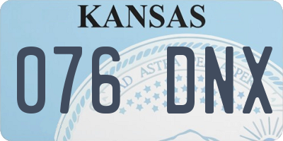 KS license plate 076DNX