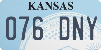 KS license plate 076DNY