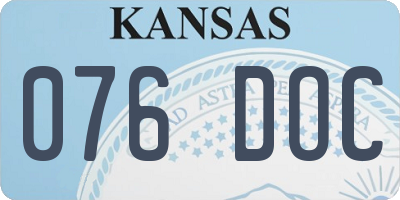 KS license plate 076DOC