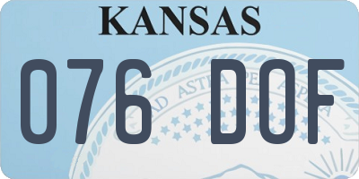 KS license plate 076DOF