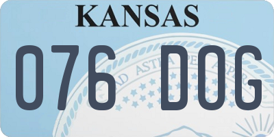 KS license plate 076DOG