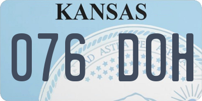 KS license plate 076DOH