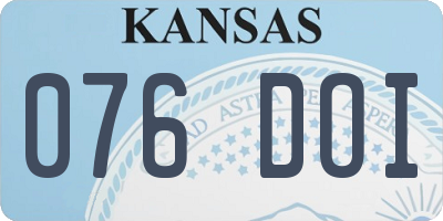 KS license plate 076DOI