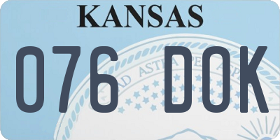 KS license plate 076DOK