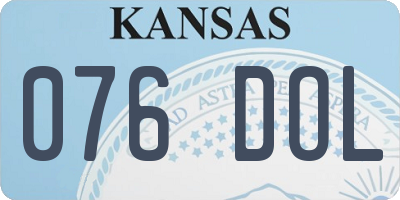 KS license plate 076DOL