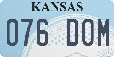 KS license plate 076DOM