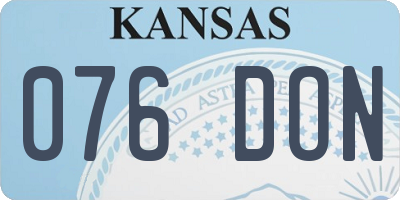 KS license plate 076DON