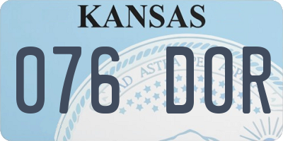 KS license plate 076DOR