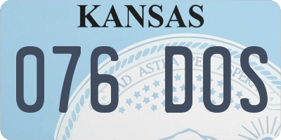 KS license plate 076DOS