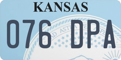 KS license plate 076DPA