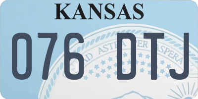 KS license plate 076DTJ