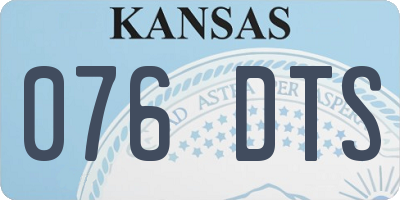 KS license plate 076DTS