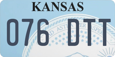 KS license plate 076DTT