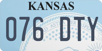 KS license plate 076DTY