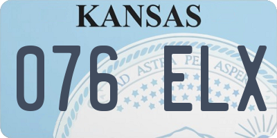 KS license plate 076ELX