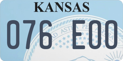 KS license plate 076EOO