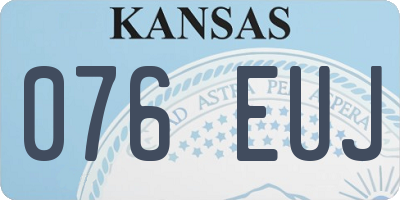 KS license plate 076EUJ
